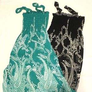 ROMANTIC SINI Sundresses Set of 2 Green Black XL